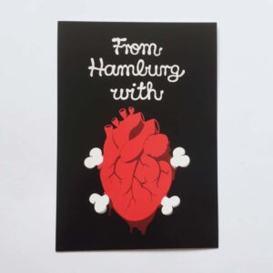 „From Hamburg with Love“ Sticker postcard by SPÄM - front