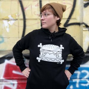 SPÄM Hoodie: white print on black