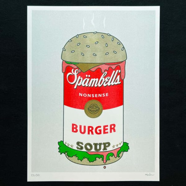 „Spämbell’s“ series of riso prints by SPÄM: Burger