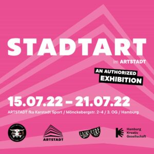 Flyer for STADTART group exhibition at ARTSTADT (fka Karstadt Sport), Hamburg 2022
