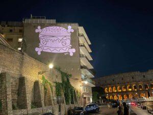 Spämburger projection by Digislaps in Rome