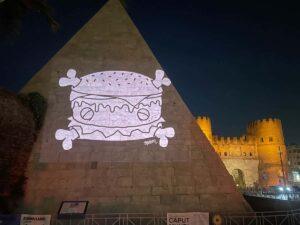 Spämburger projection by Digislaps in Rome